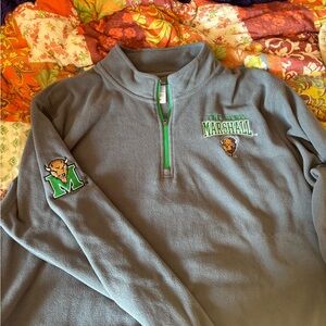 Grey Marshall University Quarterzip Jacket with Sleeve Detail